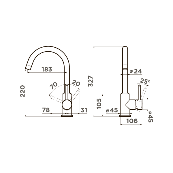 Смеситель для кухни Omoikiri Shinagawa-BN-BL цвет нержавеющая сталь/черный (4994252) Смеситель для кухни Omoikiri Shinagawa-BN-BL цвет нержавеющая сталь/черный (4994252)
