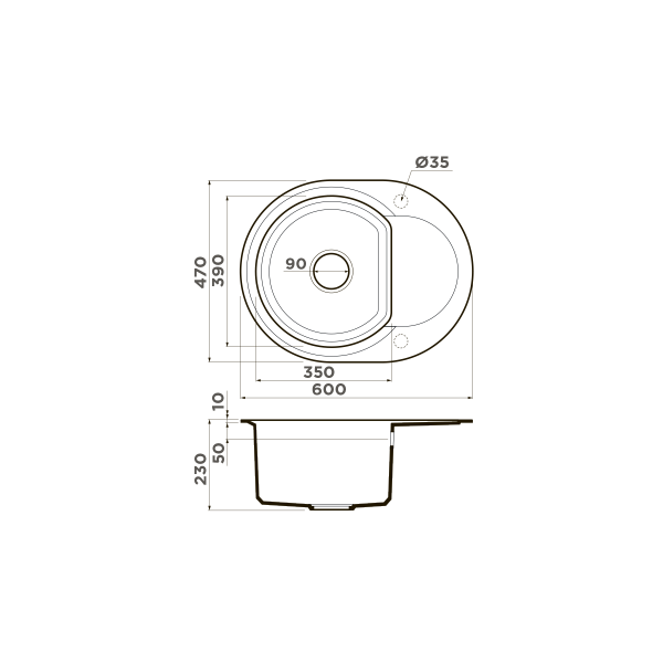 Мойка для кухни врезная Omoikiri Sakaime 60E-DC 600х470 темный шоколад (4993205) Мойка для кухни врезная Omoikiri Sakaime 60E-DC 600х470 темный шоколад (4993205)