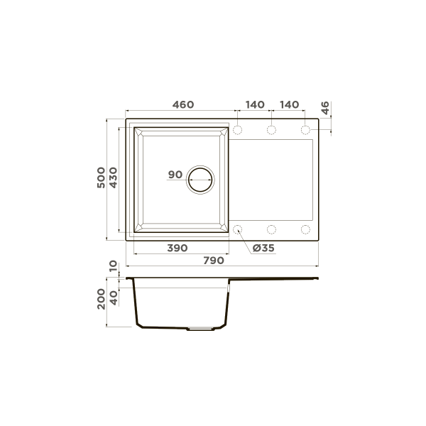 Мойка для кухни врезная Omoikiri Sakaime 79-WH 790х500 белый (4993279) Мойка для кухни врезная Omoikiri Sakaime 79-WH 790х500 белый (4993279)