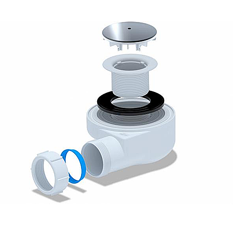 Сифон для душевого поддона АНИ 1 1/2"*90 (h=53 мм.) хром АНИ пласт (E350C) Сифон для душевого поддона АНИ 1 1/2"*90 (h=53 мм.) хром АНИ пласт (E350C)