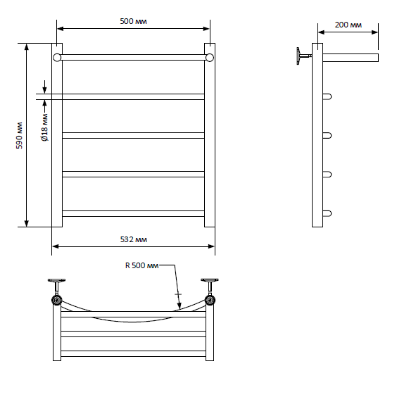Полотенцесушитель водяной Indigo Arc 532x600 1/2" с полочкой (LASHW60-50P) Полотенцесушитель водяной Indigo Arc 532x600 1/2" с полочкой (LASHW60-50P)