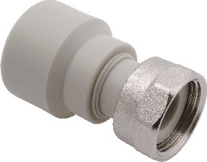 Муфта переходная с накидной гайкой PP-R 25*3/4"В FV-Plast (латунь, серая) (AA226025034) Муфта переходная с накидной гайкой PP-R 25*3/4"В FV-Plast (латунь, серая) (AA226025034)