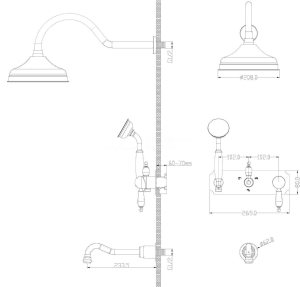 Душевая система Boheme белый (288) Душевая система Boheme белый (288)