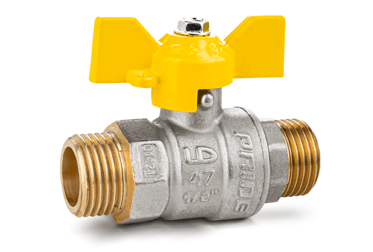 Кран газовый 1" НН шаровый LD Pride (желтая бабочка) (LD 47.354.25) Кран газовый 1" НН шаровый LD Pride (желтая бабочка) (LD 47.354.25)