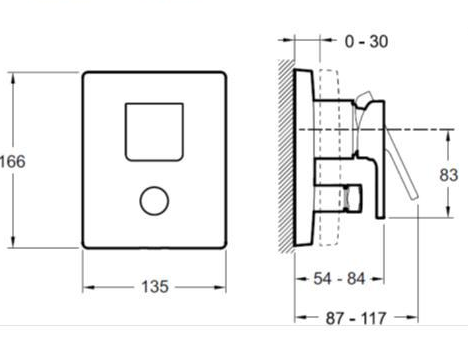 Смеситель для ванны и душа Jacob Delafon Strayt внешняя часть, хром (E98633-CP) Смеситель для ванны и душа Jacob Delafon Strayt внешняя часть, хром (E98633-CP)