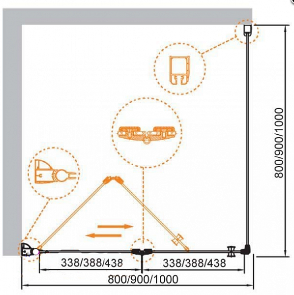 Душевой уголок Cezares Elena 1000x900x1950 стекло прозрачное (ELENA-ASH-2-100/90-C-Cr) Душевой уголок Cezares Elena 1000x900x1950 стекло прозрачное (ELENA-ASH-2-100/90-C-Cr)