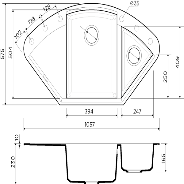Мойка для кухни врезная Omoikiri Sakaime 105C-DC 1057х575 Темный шоколад (4993208) Мойка для кухни врезная Omoikiri Sakaime 105C-DC 1057х575 Темный шоколад (4993208)