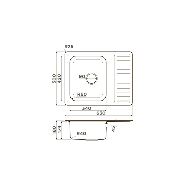 Мойка для кухни врезная Omoikiri Sagami 63-IN 630х500 нержавеющая сталь (4993732) Мойка для кухни врезная Omoikiri Sagami 63-IN 630х500 нержавеющая сталь (4993732)