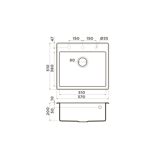Мойка для кухни врезная Omoikiri Tedori 57-BE 570х380 ваниль (4993981) Мойка для кухни врезная Omoikiri Tedori 57-BE 570х380 ваниль (4993981)