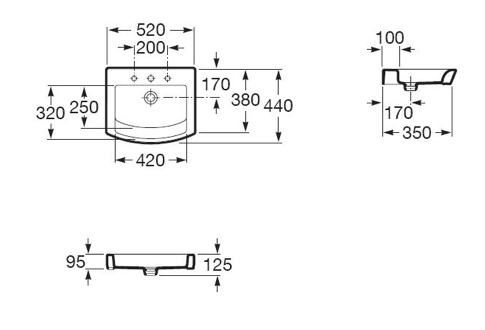 Раковина накладная Roca Hall 52х44 (32788200H) Раковина накладная Roca Hall 52х44 (32788200H)