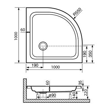Душевой поддон RGW STYLE P 100x100 белый (16180400-11) Душевой поддон RGW STYLE P 100x100 белый (16180400-11)