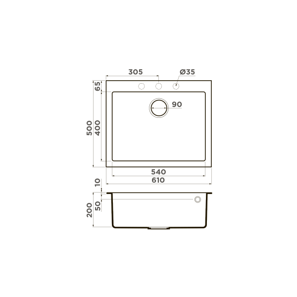 Мойка для кухни врезная Omoikiri Bosen 61-BL 610х500 черный (4991209) Мойка для кухни врезная Omoikiri Bosen 61-BL 610х500 черный (4991209)