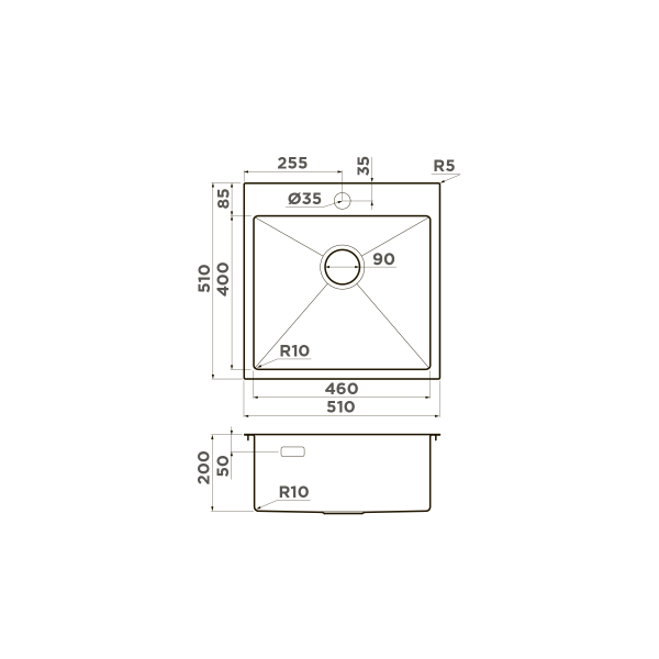 Мойка для кухни врезная Omoikiri Akisame 51-LG 510х510 светлое золото (4973439) Мойка для кухни врезная Omoikiri Akisame 51-LG 510х510 светлое золото (4973439)