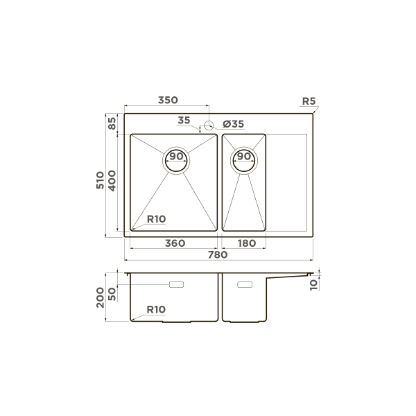 Мойка для кухни врезная Omoikiri Akisame 78-2-IN-L 780х510 нержавеющая сталь (4973062) Мойка для кухни врезная Omoikiri Akisame 78-2-IN-L 780х510 нержавеющая сталь (4973062)