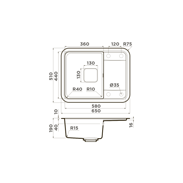 Мойка для кухни врезная Omoikiri Tasogare 65-PA 510х650 пастила (4993481) Мойка для кухни врезная Omoikiri Tasogare 65-PA 510х650 пастила (4993481)