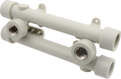 Водорозетка двойная PP-R 25*1/2" В FV-Plast (латунь, серая) (AA221025012) Водорозетка двойная PP-R 25*1/2" В FV-Plast (латунь, серая) (AA221025012)