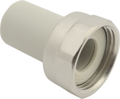 Муфта переходная с накидной гайкой PP-R 16*3/4"В FV-Plast (латунь, серая) (AA226016034) Муфта переходная с накидной гайкой PP-R 16*3/4"В FV-Plast (латунь, серая) (AA226016034)