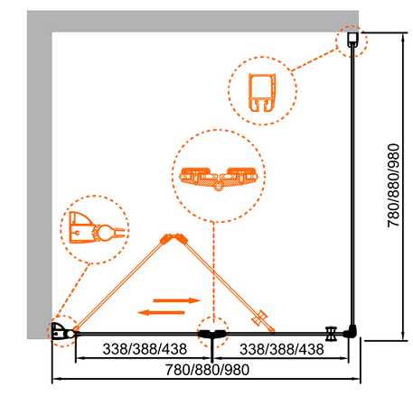 Душевой уголок Cezares Elena 1000x1000x1950 стекло прозрачное (ELENA-AS-1-100-C-Cr) Душевой уголок Cezares Elena 1000x1000x1950 стекло прозрачное (ELENA-AS-1-100-C-Cr)