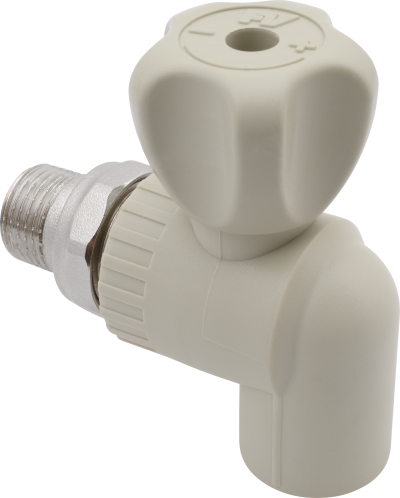 Вентиль радиаторный угловой с накидной гайкой PP-R 25*3/4"Н FV-Plast (латунь, серый) (AA290025034) Вентиль радиаторный угловой с накидной гайкой PP-R 25*3/4"Н FV-Plast (латунь, серый) (AA290025034)