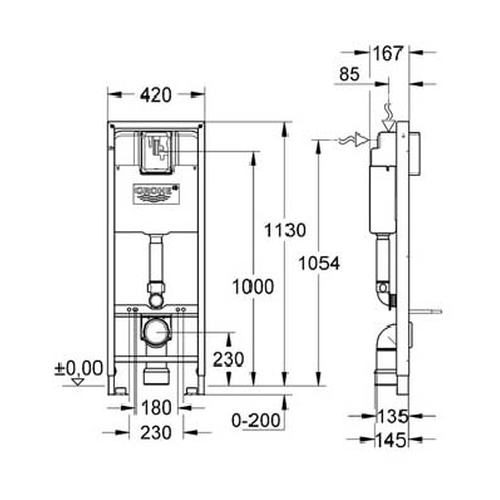 Инсталляция подвесного унитаза Grohe Rapid SL для людей с ограниченны возможностями здоровья (38675001) Инсталляция подвесного унитаза Grohe Rapid SL для людей с ограниченны возможностями здоровья (38675001)