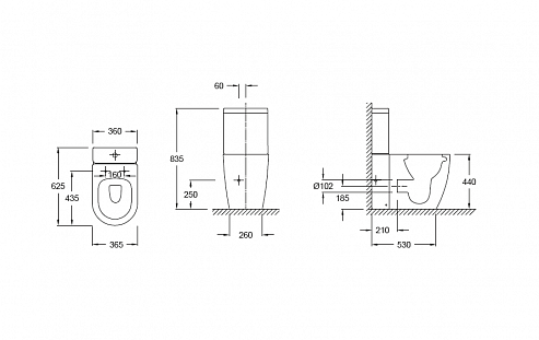 Унитаз напольный Jacob Delafon Soprano 62,5*36,5*83,5 (UJAK102-0) Унитаз напольный Jacob Delafon Soprano 62,5*36,5*83,5 (UJAK102-0)
