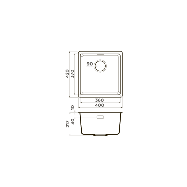 Мойка для кухни врезная Omoikiri Kata 40-U-BL 400х420 черный (4993396) Мойка для кухни врезная Omoikiri Kata 40-U-BL 400х420 черный (4993396)