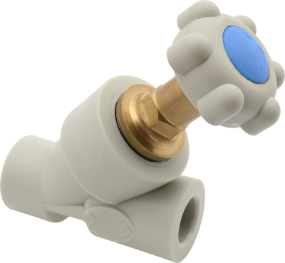 Вентиль косой с обратным клапаном PP-R 25 мм. FV-Plast (серый) (AA279025000) Вентиль косой с обратным клапаном PP-R 25 мм. FV-Plast (серый) (AA279025000)