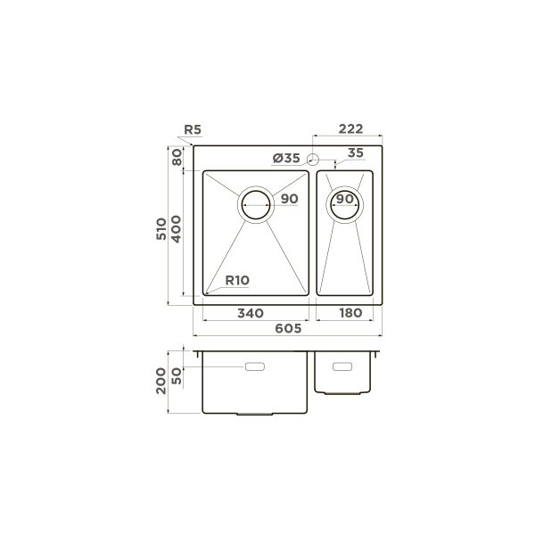 Мойка для кухни врезная Omoikiri Akisame 60-2-IN-L 605х510 нержавеющая сталь (4993775) Мойка для кухни врезная Omoikiri Akisame 60-2-IN-L 605х510 нержавеющая сталь (4993775)