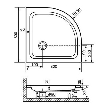 Душевой поддон RGW STYLE P 80x80 белый (16180488-11) Душевой поддон RGW STYLE P 80x80 белый (16180488-11)