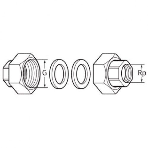 Резьбовые соединения Wilo R2"-R11/4"GT (2X)+VP. (112046992) Резьбовые соединения Wilo R2"-R11/4"GT (2X)+VP. (112046992)