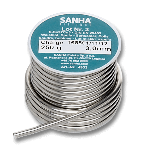 Припой мягкий Sanha №3 S-Sn97Cu3 250гр. 3 мм. (84933) Припой мягкий Sanha №3 S-Sn97Cu3 250гр. 3 мм. (84933)