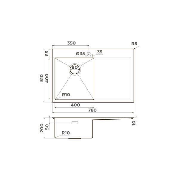 Мойка для кухни врезная Omoikiri Akisame 78-LG-L 780x510 нержавеющая сталь (4973085) Мойка для кухни врезная Omoikiri Akisame 78-LG-L 780x510 нержавеющая сталь (4973085)