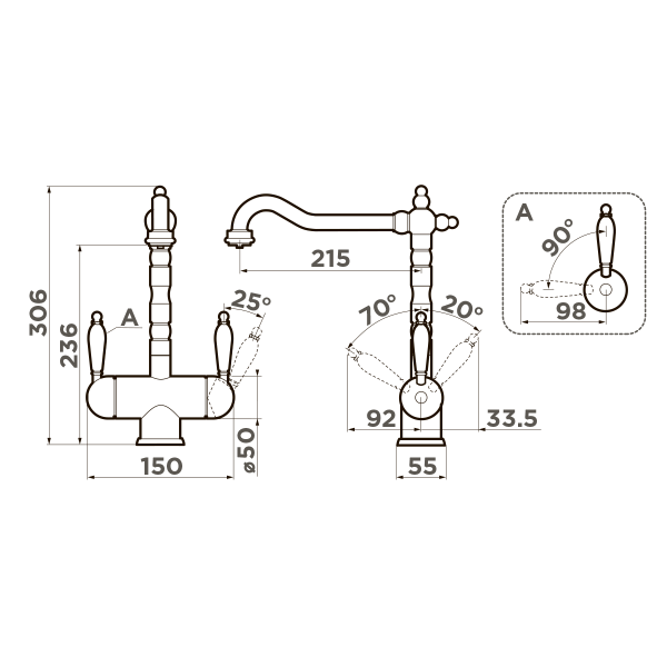 Смеситель для кухни Omoikiri Amagasaki-G золото (4994019) Смеситель для кухни Omoikiri Amagasaki-G золото (4994019)