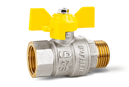 Кран газовый 3/4" ВН шаровый LD Pride (желтая бабочка) (LD 47.352.20) Кран газовый 3/4" ВН шаровый LD Pride (желтая бабочка) (LD 47.352.20)