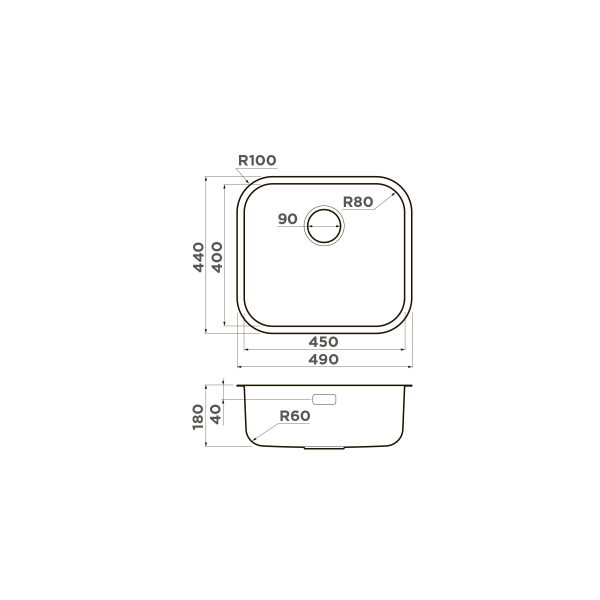 Мойка для кухни врезная Omoikiri Omi 49-U-GM 490х440 вороненая сталь (4993073) Мойка для кухни врезная Omoikiri Omi 49-U-GM 490х440 вороненая сталь (4993073)