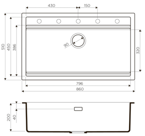 Мойка для кухни врезная Omoikiri Kitagawa 86-LB-GR 860х510 leningrad grey (4993796) Мойка для кухни врезная Omoikiri Kitagawa 86-LB-GR 860х510 leningrad grey (4993796)