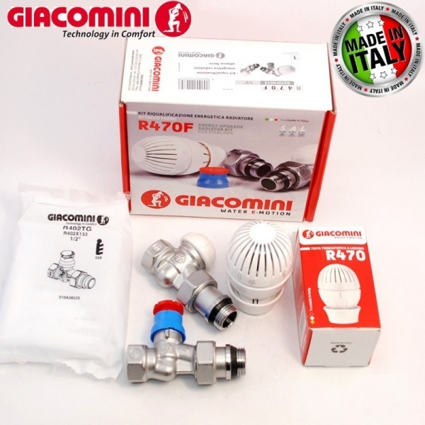 Комплект термостатический Giacomini прямой 1/2" (GIA R470FX013) Комплект термостатический Giacomini прямой 1/2" (GIA R470FX013)