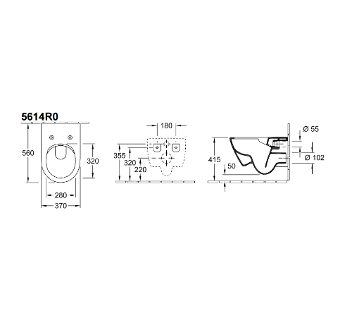 Унитаз подвесной Villeroy & Boch Subway 2.0 370x560x365 с сиденьем soft-close (5614R201) Унитаз подвесной Villeroy & Boch Subway 2.0 370x560x365 с сиденьем soft-close (5614R201)