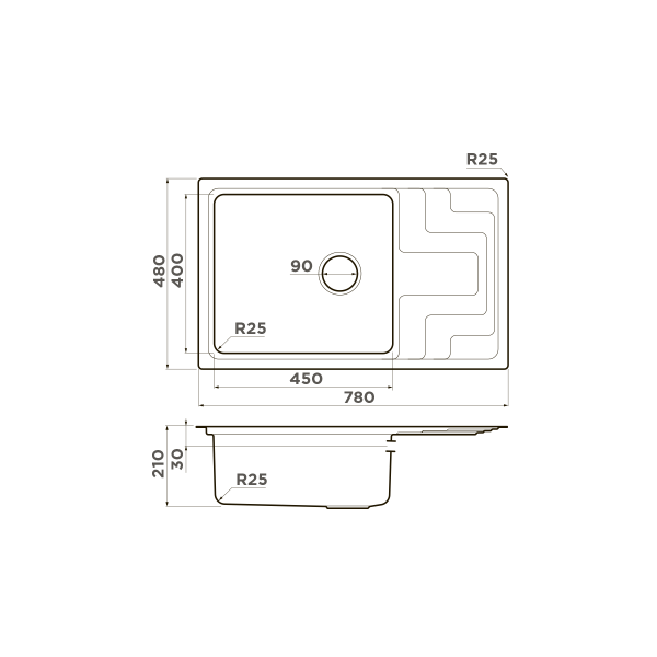 Мойка для кухни врезная Omoikiri Mizu 78-LB-IN 780х480 нержавеющая сталь (4973729) Мойка для кухни врезная Omoikiri Mizu 78-LB-IN 780х480 нержавеющая сталь (4973729)