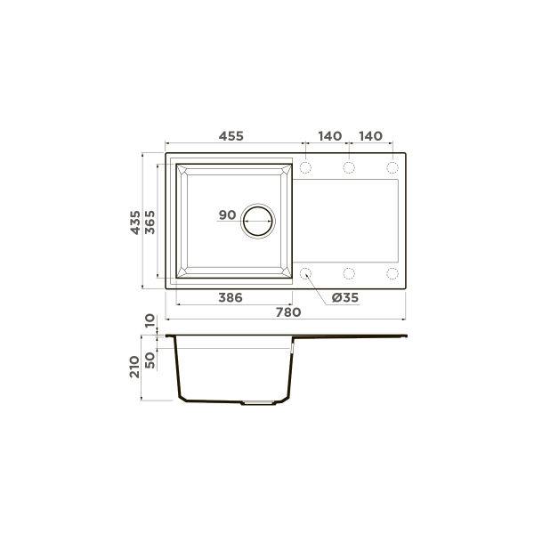 Мойка для кухни врезная Omoikiri Sakaime 78-SA 780х435 бежевый (4993113) Мойка для кухни врезная Omoikiri Sakaime 78-SA 780х435 бежевый (4993113)
