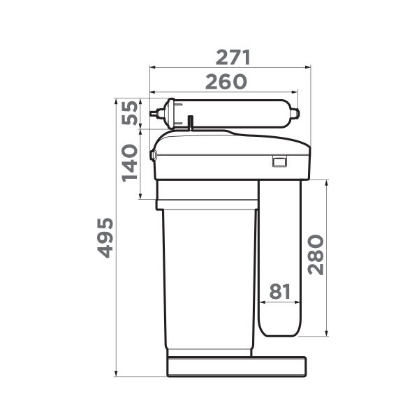 Фильтр для воды обратного осмоса Omoikiri Pure Drop 2.1.4 Фильтр для воды обратного осмоса Omoikiri Pure Drop 2.1.4