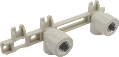 Водорозетка двойная на планке PP-R 20*1/2" В FV-Plast (латунь, серая) (AA255020012) Водорозетка двойная на планке PP-R 20*1/2" В FV-Plast (латунь, серая) (AA255020012)