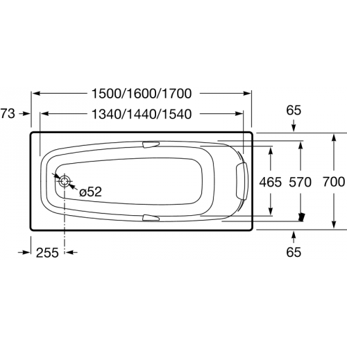 Ванна акриловая Roca Sureste 150х70 (ZRU9302778) Ванна акриловая Roca Sureste 150х70 (ZRU9302778)