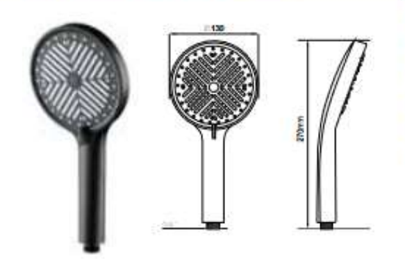 Душевая лейка Melodia Luxe d120 мм чёрная, 3 функции (MKP26310BL_bk) Душевая лейка Melodia Luxe d120 мм чёрная, 3 функции (MKP26310BL_bk)