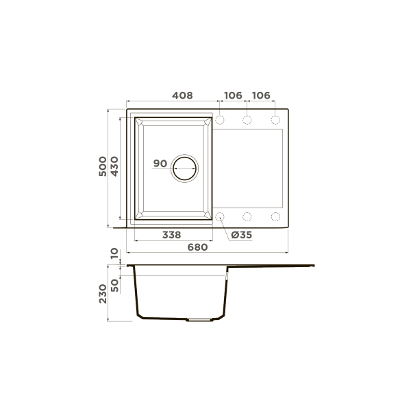 Мойка для кухни врезная Omoikiri Sakaime 68-WH 680х500 белый (4993126) Мойка для кухни врезная Omoikiri Sakaime 68-WH 680х500 белый (4993126)