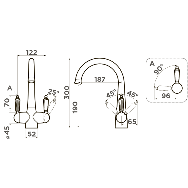 Смеситель для кухни Omoikiri Okinawa-G золото, ручки с кристаллами Swarovsk (4994016) Смеситель для кухни Omoikiri Okinawa-G золото, ручки с кристаллами Swarovsk (4994016)