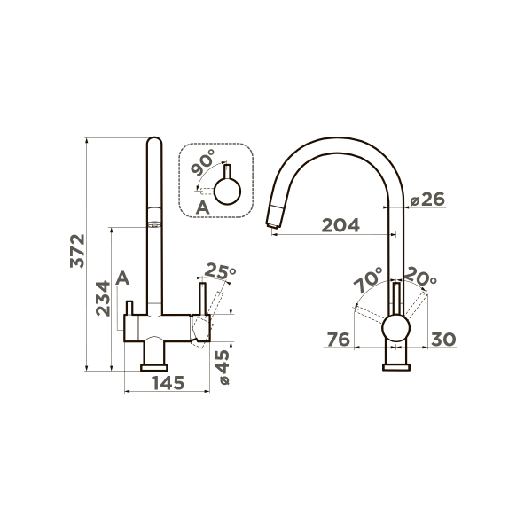 Смеситель для кухни Omoikiri Yamada-C хром (4994224) Смеситель для кухни Omoikiri Yamada-C хром (4994224)