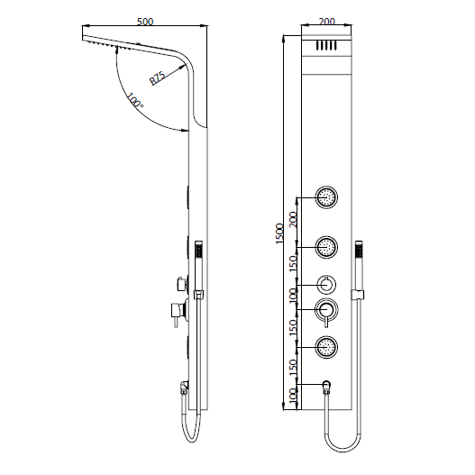 Душевая панель RGW Shower Panels черный (21140104-04) Душевая панель RGW Shower Panels черный (21140104-04)