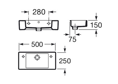 Раковина подвесная Roca Hall 50х25 (325883000) Раковина подвесная Roca Hall 50х25 (325883000)