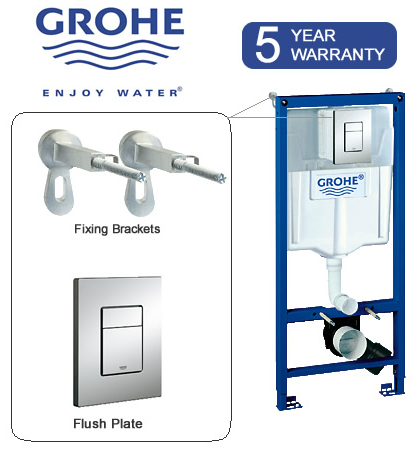 Инсталляция для подвесного унитаза Grohe Rapid SL с клавишей (38772001) хром Инсталляция для подвесного унитаза Grohe Rapid SL с клавишей (38772001) хром